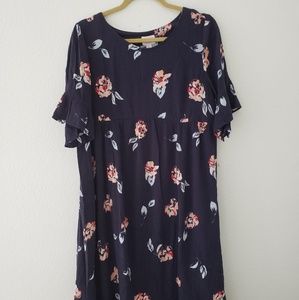 Navy Floral Maternity Dress